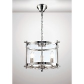 Photograph: Deco Nolan D0087 Polished Chrome 3 Light Lantern Pendant With Clear Glass