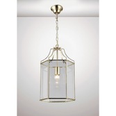 Photograph: Deco Payton D0095 French Gold Single Hexagonal Lantern Pendant With Clear Glass