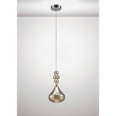 Photograph: Deco Reese D0117 Polished Chrome Single Pendant With Cognac Glass Shade