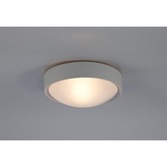 Photograph: Deco Rondo D0399 Satin Nickel 1 Light Flush Ceiling Light With Frosted Glass - IP44