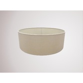 Photograph: Deco Serena D0313 45cm Nude Beige Faux Silk Fabric Drum Shade With Moonlight Inner