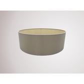 Photograph: Deco Serena D0316 45cm Taupe Faux Silk Fabric Drum Shade With Halo Gold Inner