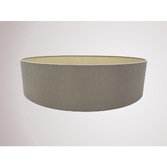 Photograph: Deco Serena D0317 60cm Taupe Faux Silk Fabric Drum Shade With Halo Gold Inner