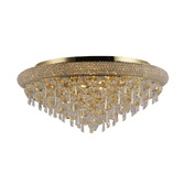 Photograph: Diyas Alexandra IL32107 French Gold 9 Light Flush Crystal Ceiling Light