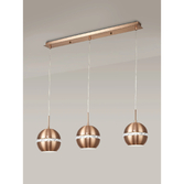 Photograph: Diyas Andrea 3 Light Linear Bar Pendant Satin Copper - Clearance