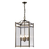 Photograph: Diyas Aston IL31113 Antique Brass 4 Light Pendant