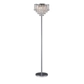 Photograph: Diyas Atla IL30029 Polished Chrome 4 Light Crystal Floor Lamp