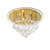 Photograph: Diyas Atla IL30208 French Gold 4 Light Flush Crystal Ceiling Light