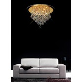 Photograph: Diyas Atla IL30209 French Gold 6 Light Flush Crystal Ceiling Light