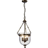 Photograph: Diyas Aubrey IL31076 Antique Brass 3 Light Pendant