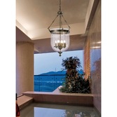 Photograph: Diyas Aubrey IL31077 Antique Brass 4 Light Pendant