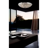 Photograph: Diyas Ava IL30189 Polished Chrome 9 Light Flush Crystal Ceiling Light