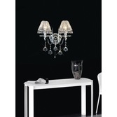 Photograph: Diyas Bianco IL30112 Polished Chrome 2 Light Crystal Wall Light