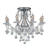 Photograph: Diyas Bianco IL30118 Polished Chrome 8 Light Semi Flush Crystal Chandelier