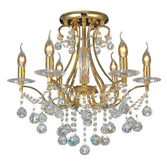 Photograph: Diyas Bianco IL30216/BI French Gold 6 Light Semi Flush Crystal Chandelier