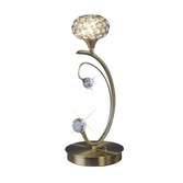 Photograph: Diyas Cara IL30949 Antique Brass Crystal Table Lamp