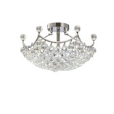 Photograph: Diyas Cesto IL30033 Polished Chrome 6 Light Semi Flush Crystal Ceiling Light