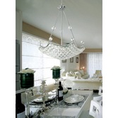 Photograph: Diyas Cesto IL30036 Polished Chrome 10 Light Crystal Pendant