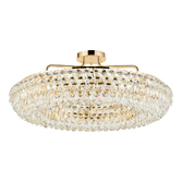 Photograph: Diyas Coniston 80cm Semi Flush French Gold Crystal Ceiling Light