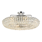 Photograph: Diyas Coniston 80cm Semi Flush Polished Chrome Crystal Ceiling Light