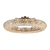 Photograph: Diyas Coniston Extra Large 1.1m 18 Light Semi Flush Antique Brass Crystal Ceiling Light