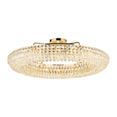 Photograph: Diyas Coniston Extra Large 1.1m 18 Light Semi Flush French Gold Crystal Ceiling Light