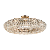 Photograph: Diyas Coniston Large 95cm 15 Light Semi Flush Antique Brass Crystal Ceiling Light
