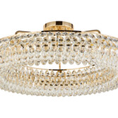 Photograph: Diyas Coniston Large 95cm 15 Light Semi Flush French Gold Crystal Ceiling Light