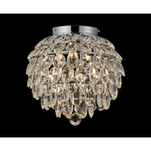 Photograph: Diyas Coniston Medium 5 Light Flush Polished Chrome Crystal Bathroom Ceiling Light - IP44