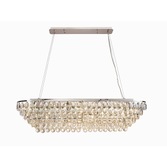 Photograph: Diyas Coniston Polished Chrome 14 Light Crystal Bar Pendant - IL32822