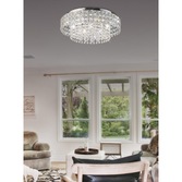 Photograph: Diyas Edison IL31151 Polished Chrome 7 Light Flush Crystal Ceiling Light