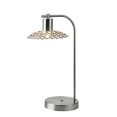 Photograph: Diyas Ellen IL20608 Satin Nickel Crystal Table Lamp