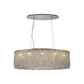 Photograph: Diyas Empire IL31734 Polished Chrome 10 Light Oval Crystal Pendant