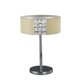 Photograph: Diyas Evelyn IL31170/CR Polished Chrome/Crystal 2 Light Table Lamp Complete With Cream Shade