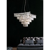 Photograph: Diyas Gianni IL30643 Polished Chrome 9 Light Crystal Pendant