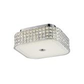 Photograph: Diyas Hawthorne IL80023 Polished Chrome Square LED Flush Crystal Ceiling Light