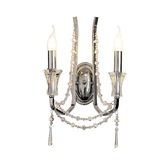 Photograph: Diyas IL31741 Armand Polished Chrome Double Crystal Wall Light