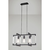 Photograph: Diyas IL32785 Canto Rectangular 3 Light Linear Graphite Pendant