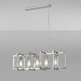 Photograph: Diyas IL32785 Canto Rectangular 5 Light Linear Polished Nickel Pendant