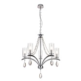 Photograph: Diyas IL32793 Rhea Polished Chrome 5 Light Crystal Chandelier