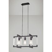 Photograph: Diyas IL32852Canto Rectangular 3 Light Linear Graphite Pendant