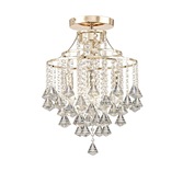 Photograph: Diyas Inina IL32770 French Gold 4 Light Semi Flush Crystal Ceiling Light