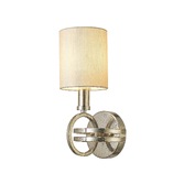 Photograph: Diyas Isabella IL31700 Antique Silver Single Wall Light Complete With Beige Shade