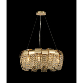 Photograph: Diyas Kalani French Gold Finish 10 Light Crystal Pendant - 60cm