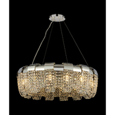 Photograph: Diyas Kalani Polished Nickel Finish Large 14 Light Crystal Pendant - 60cm