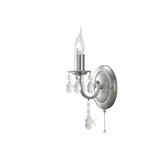 Photograph: Diyas Kyra IL30971 Satin Nickel 1 Light Crystal Wall Light