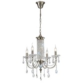 Photograph: Diyas Leana IL32084 Satin Nickel 4 Light Crystal Chandelier