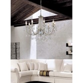 Photograph: Diyas Leana IL32088 Satin Nickel 8 Light Crystal Chandelier