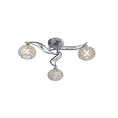 Photograph: Diyas Leimo IL30953 Polished Chrome 3 Light Flush Crystal Ceiling Light