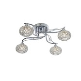 Photograph: Diyas Leimo IL30954 Polished Chrome 4 Light Flush Crystal Ceiling Light